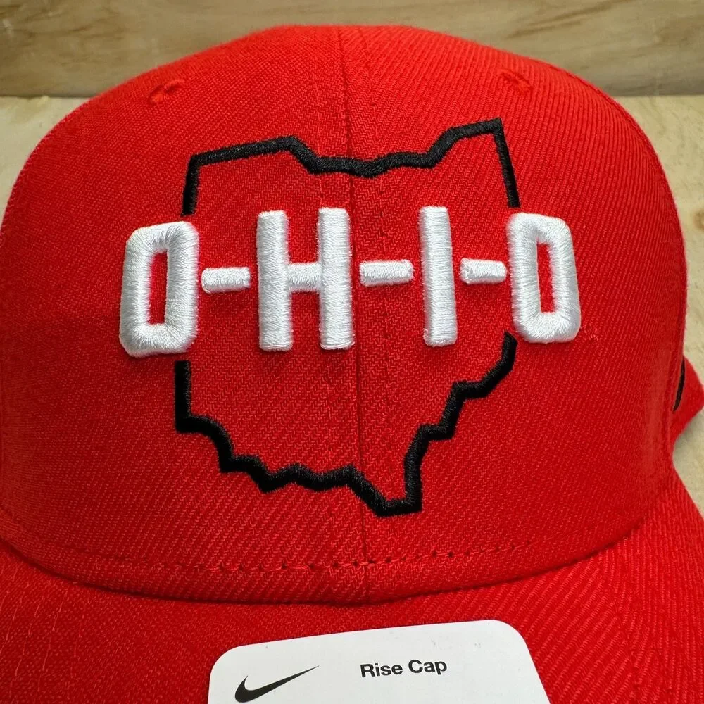 NEW Ohio State Buckeyes Nike Local O-H-I-O Swoosh Flex Hat Fitted Scarlet M/L